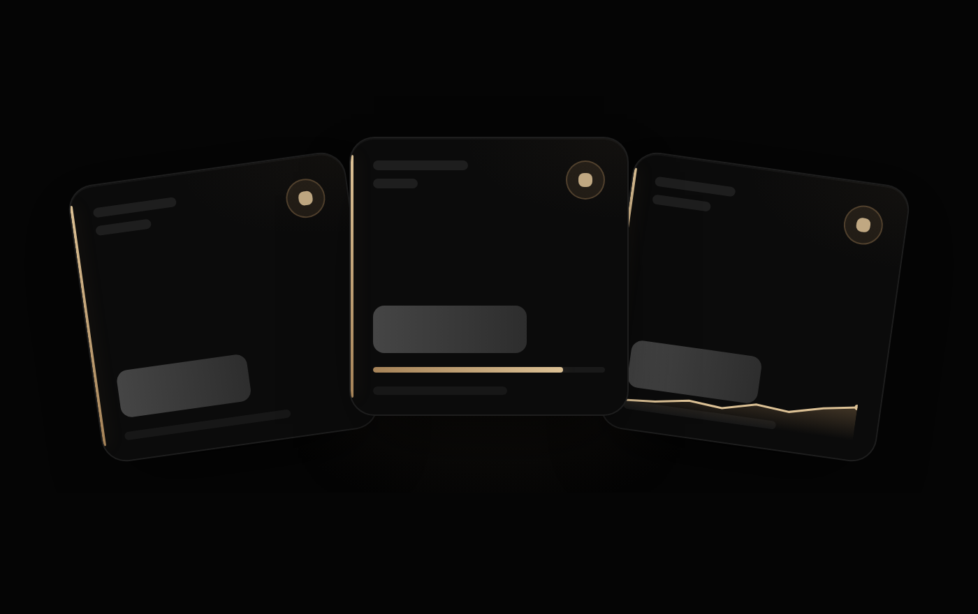 Fanned KPI cards wireframe